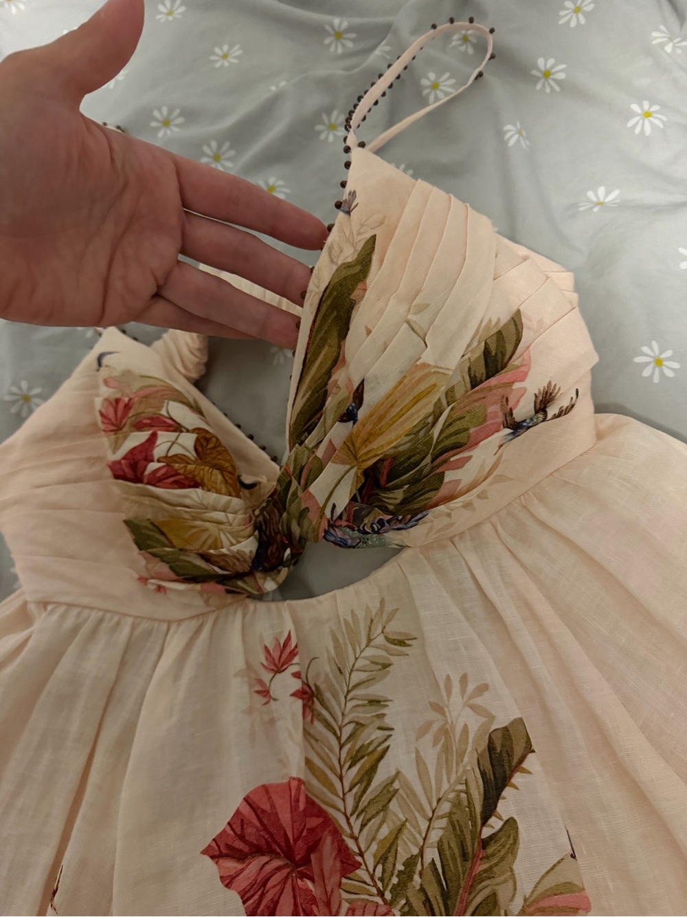 Zimmermann Ascension Twist Front Dress Palm Floral Linen Silk Maxi US 10 NWOT - Picture 13 of 16